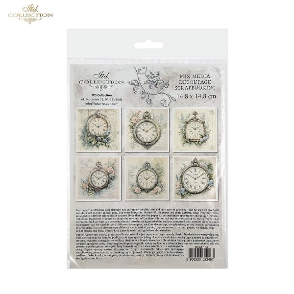 ITD Mini Collection Rice Paper Set - Clocks