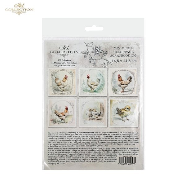 ITD Mini Collection Rice Paper Set - Hens