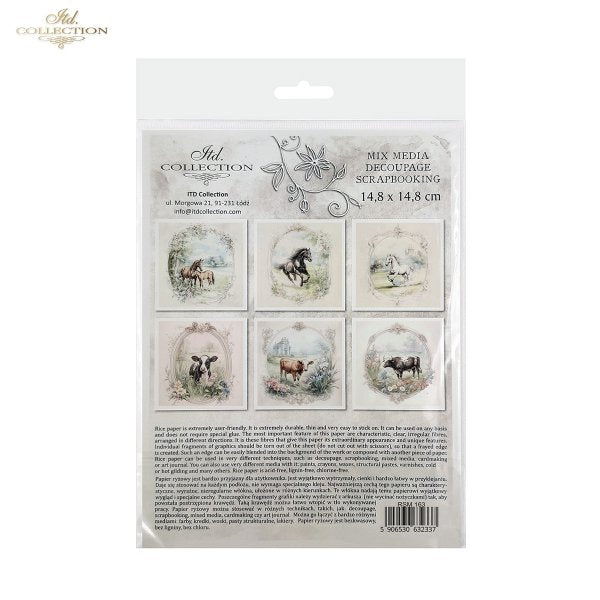 ITD Mini Collection Rice Paper Set - Horses and Cows