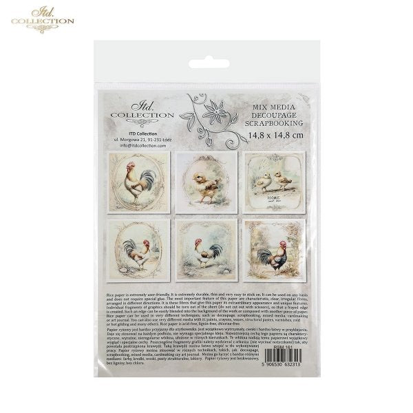 ITD Mini Collection Rice Paper Set - Roosters