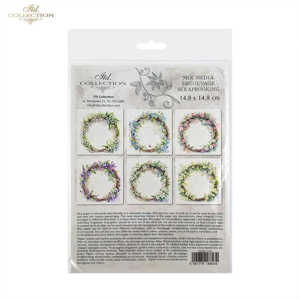 ITD Mini Collection Rice Paper Set - Spring Wreaths