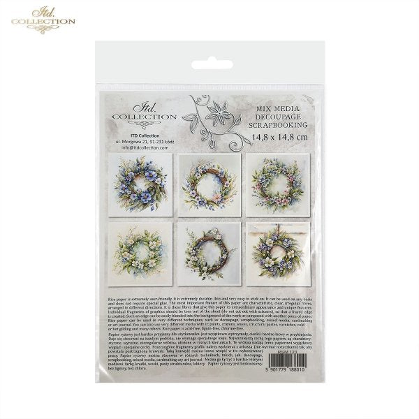 ITD Mini Collection Rice Paper Set - Spring Wreaths III