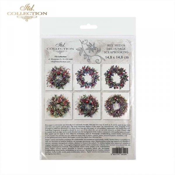 ITD Mini Collection Rice Paper Set - Winter Wreaths