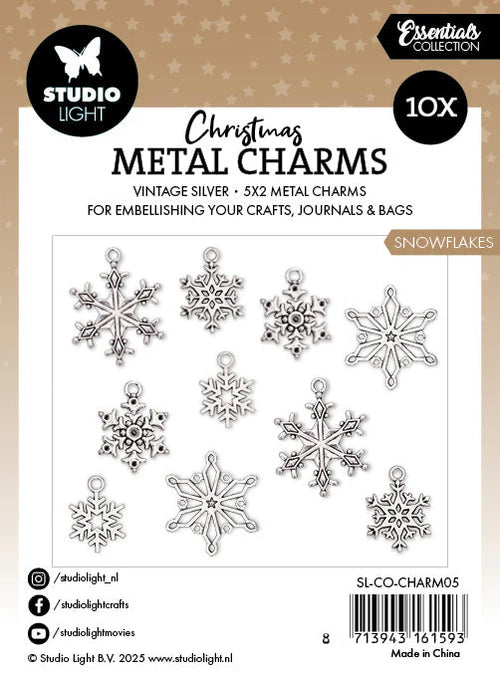 Metal Charms Snowflakes Essentials 10 Pieces