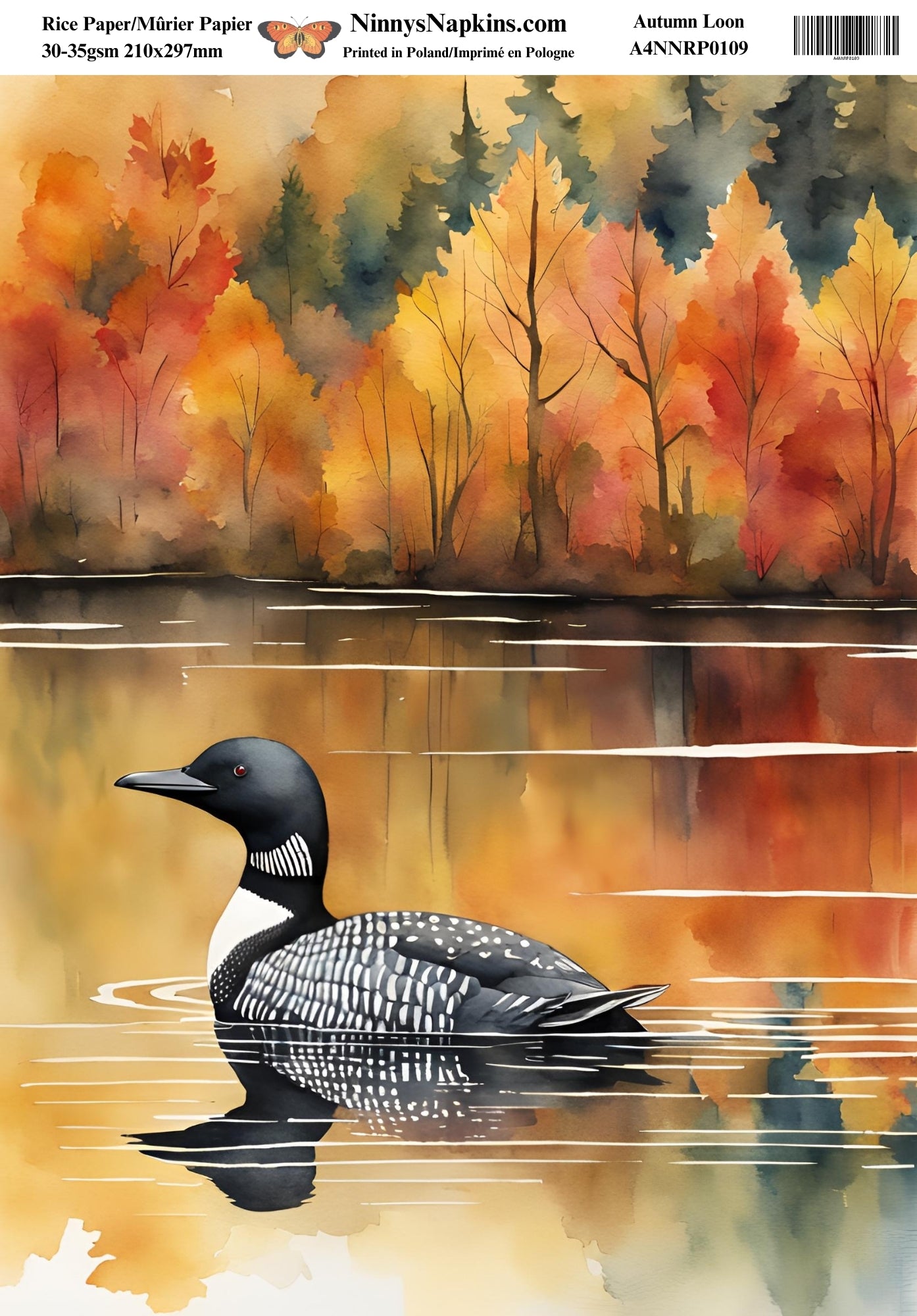 Ninny's Decoupage Rice Paper - Autumn Loon