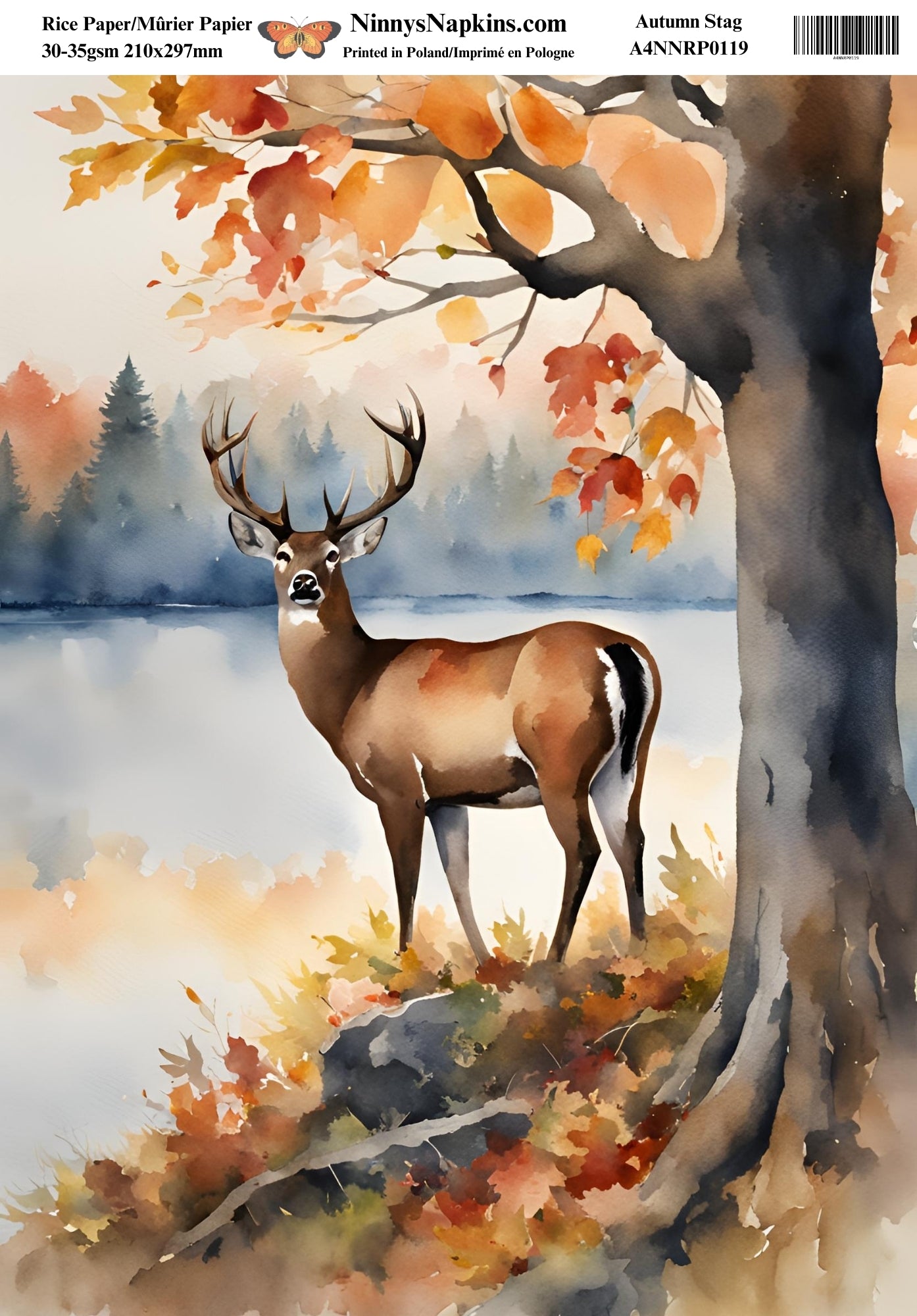 Ninny's Decoupage Rice Paper - Autumn Stag