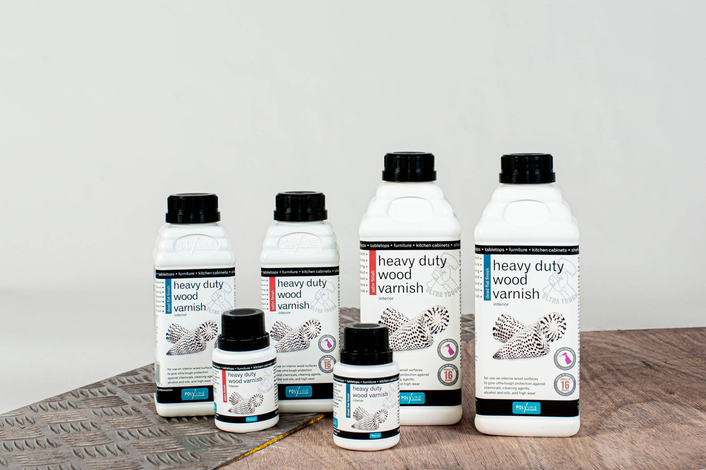 Polyvine Heavy Duty Wood Varnish Dead Flat and Satin