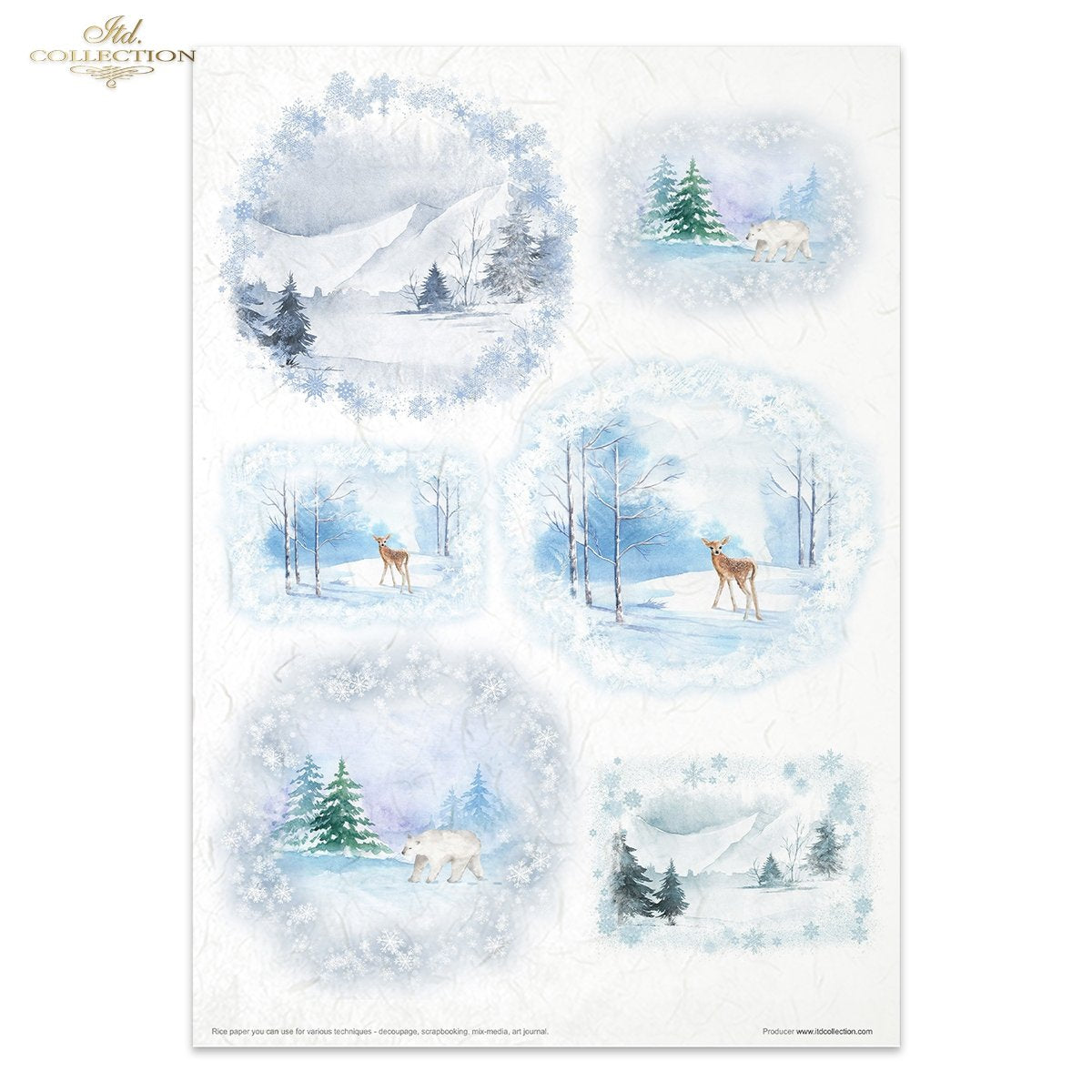 Rice Paper Creative Kit - Winter Animals