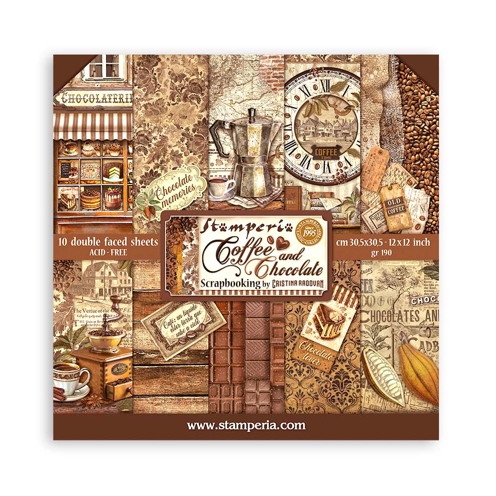 Stamperia 12 Scrapbook Paper Pad - Coffee and Chocolate – Ninnys