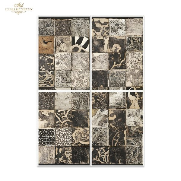 Special Order - ITD Collection Rice Paper 4 Sheet Set - Black and White Series I