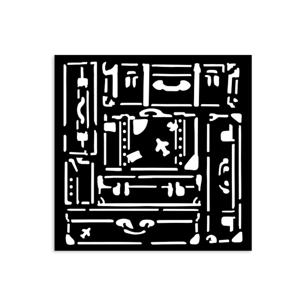 Stamperia 12cm x 12cm Stencil - Art of Travelling, Suitcases