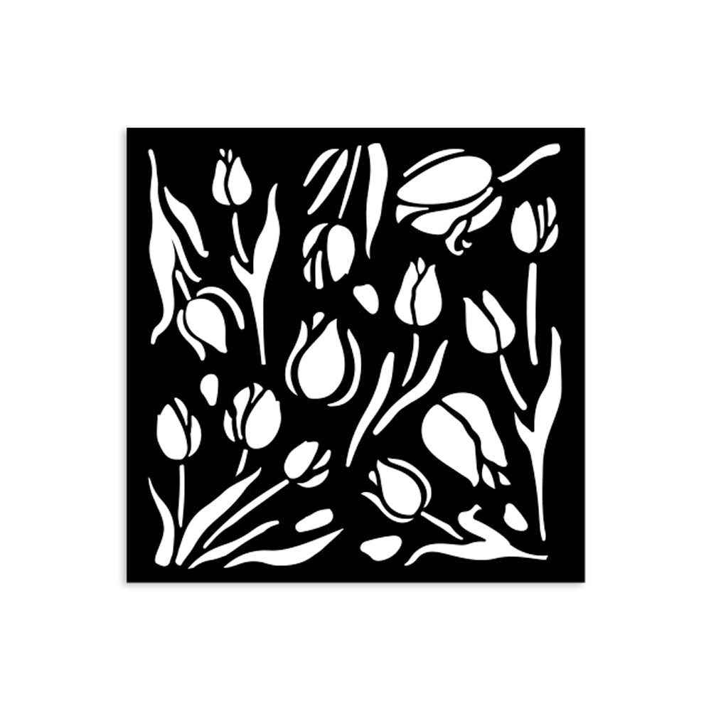 Stamperia 12cm x 12cm Stencil - Art of Travelling, Tulips