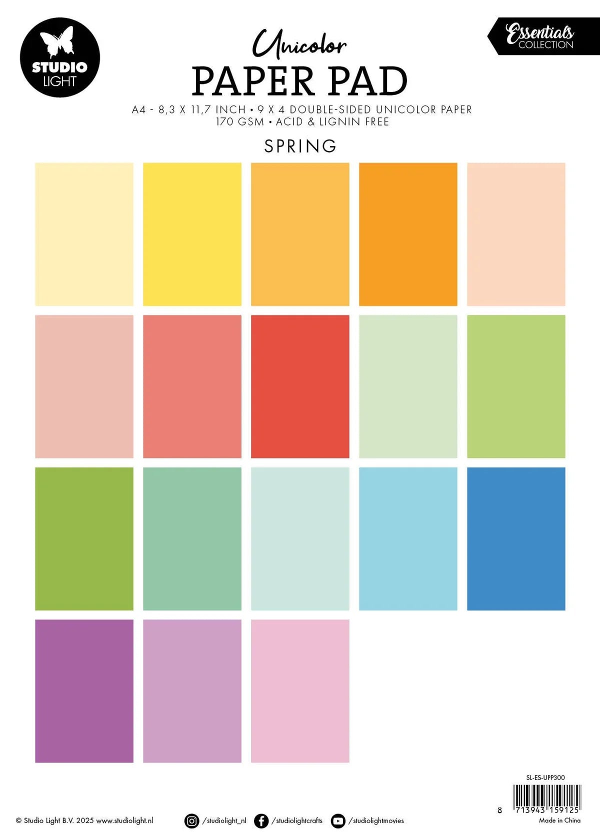 Unicolor Paper Pad Spring Tones