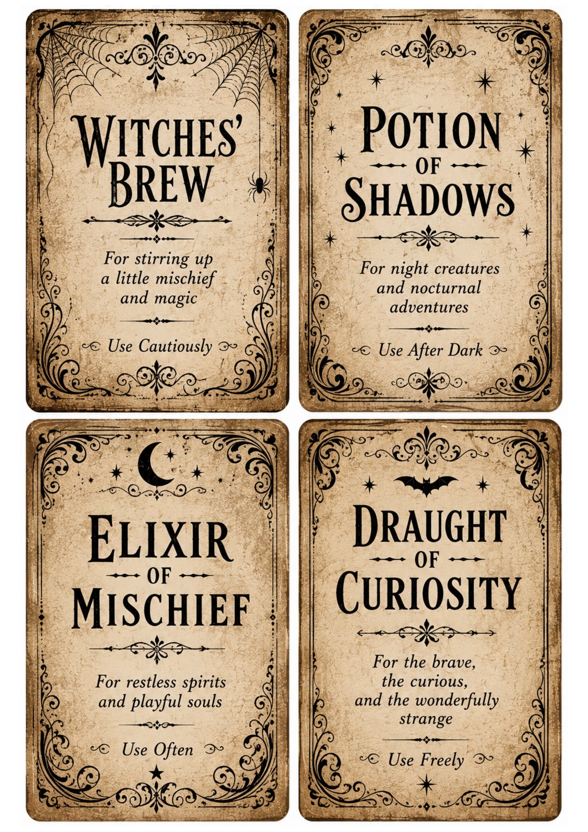 Wet Transfers A4- Potion Labels