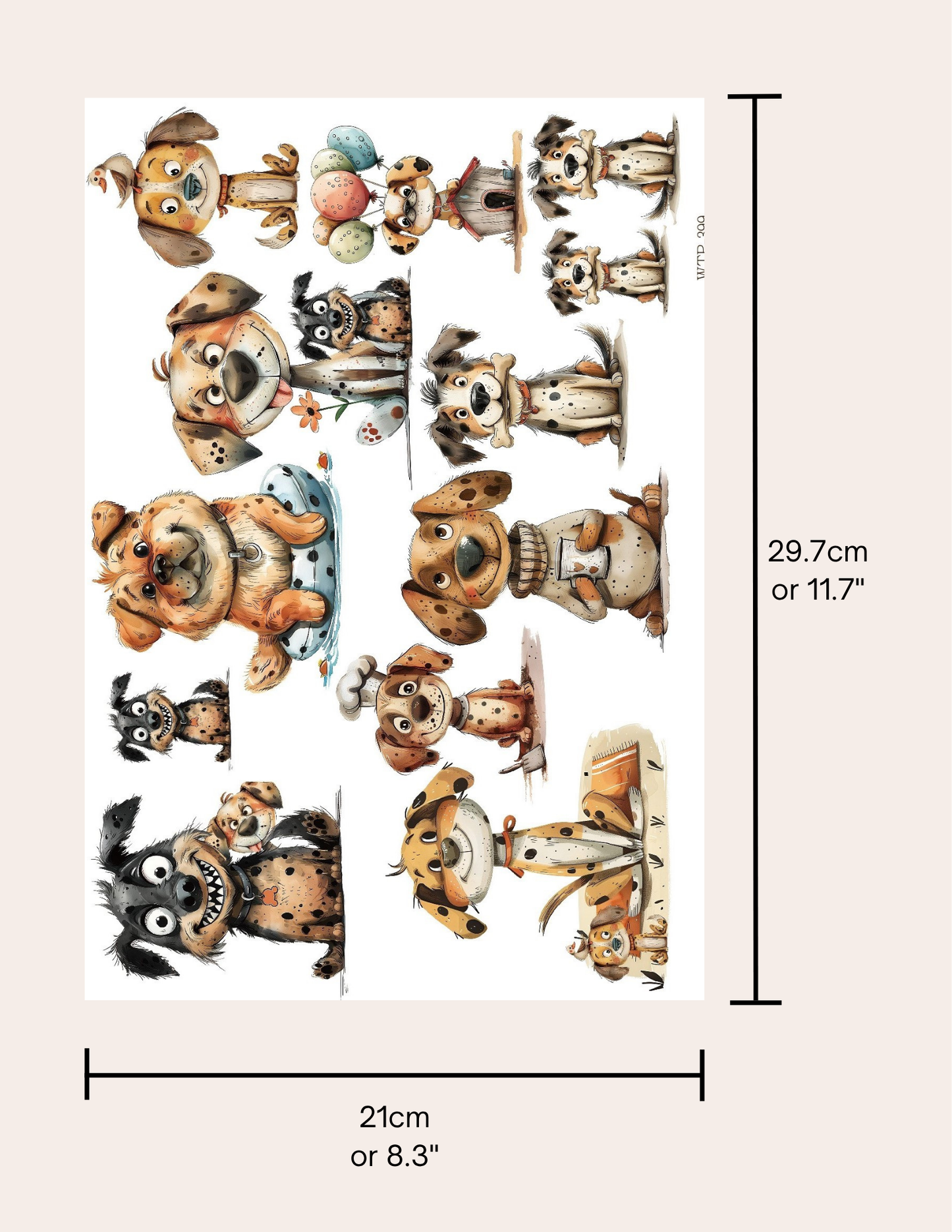 Wet Transfers A4- Funny Dogs