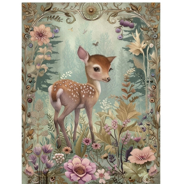 Decoupage Rice Paper Set of 6 - Cute Forest Animals
