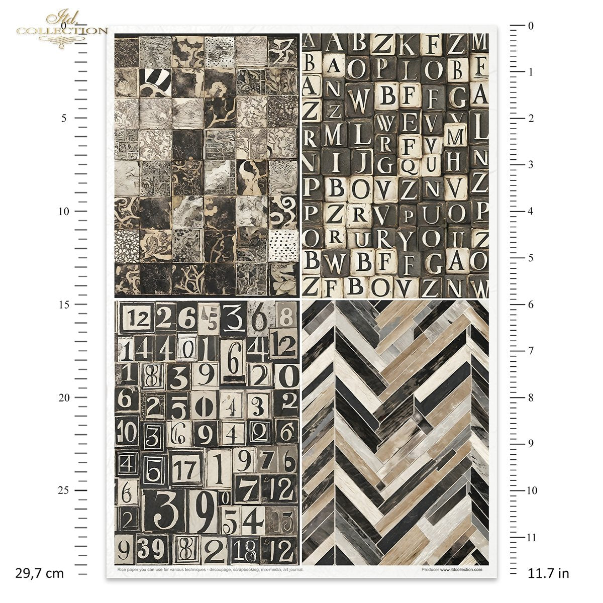 Special Order - ITD Collection Rice Paper Creative Kit - Black and White