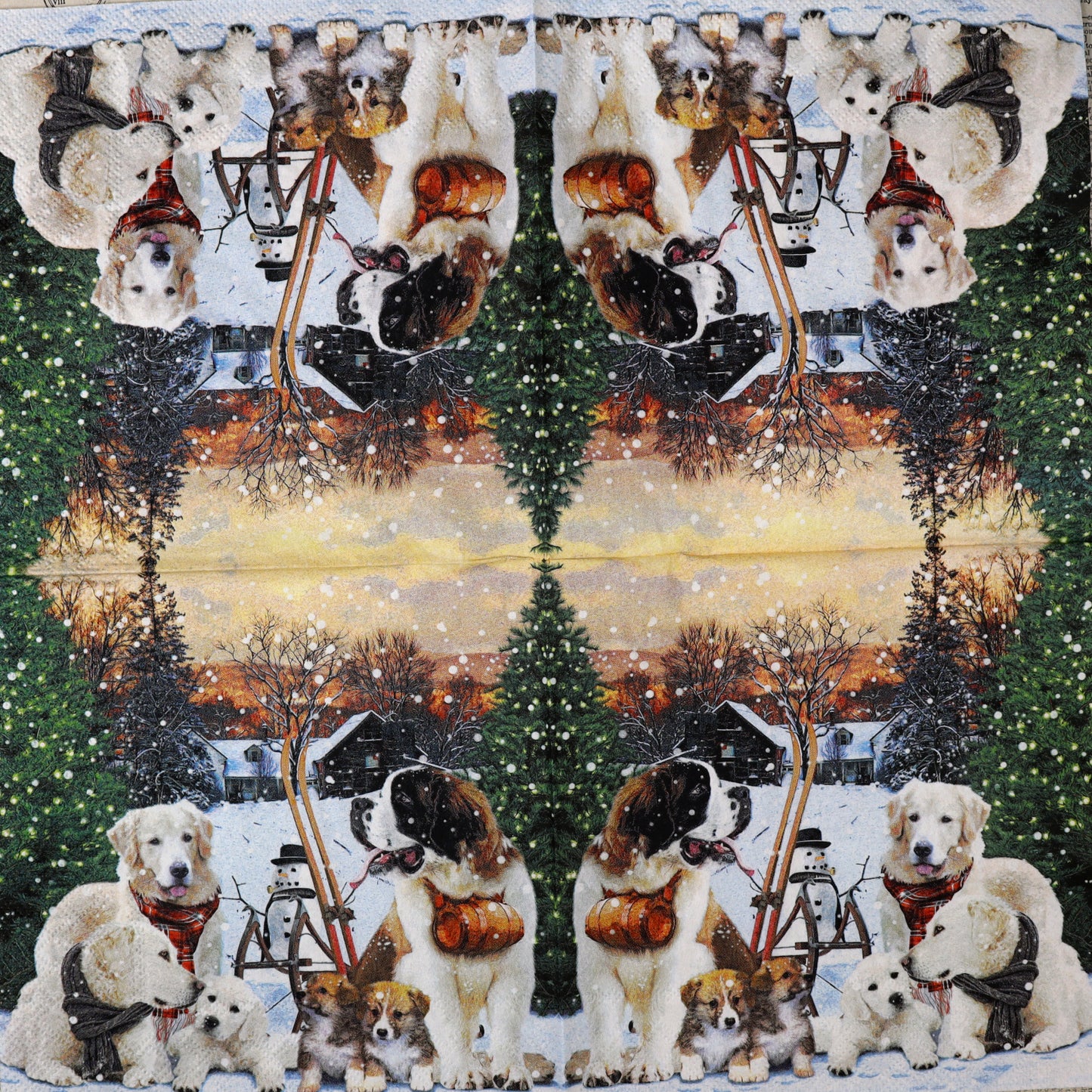 Decoupage Napkins 6.5" - Posing Dogs