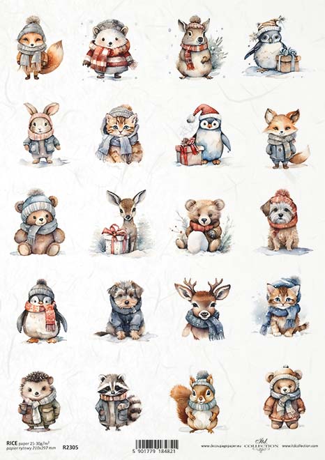 ITD Collection A4 Rice Paper - Adorable Animals