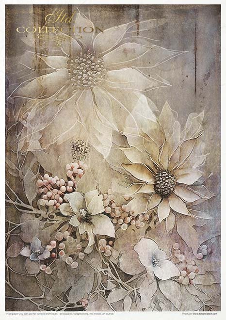 Special Order - ITD Collection Rice Paper Creative Kit - Winter Bouquet