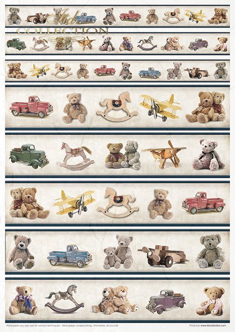 Special Order - ITD Collection Rice Paper Creative Kit - Childhood Memories Blue