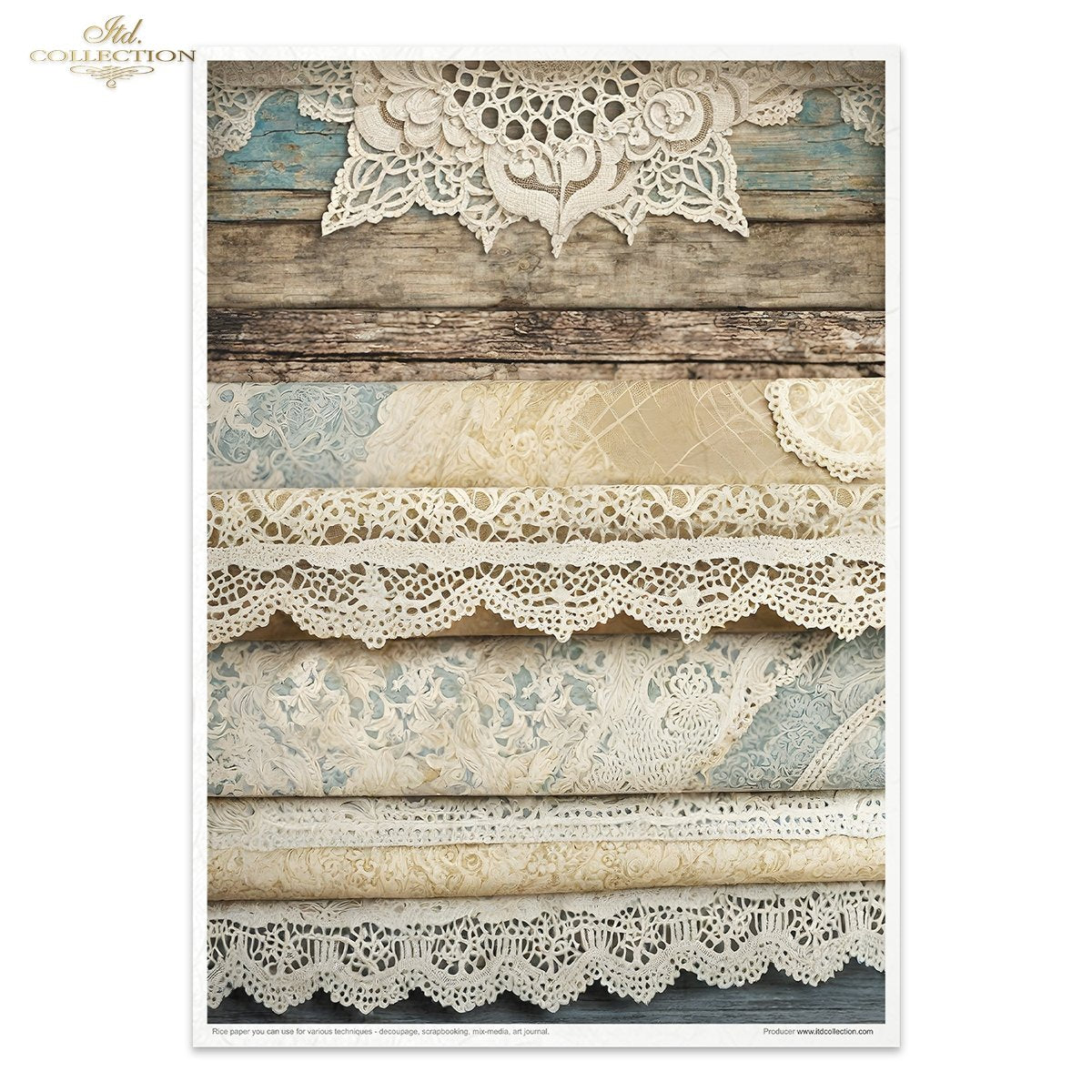 Special Order - ITD Collection Rice Paper Creative Kit - Wood and Lace