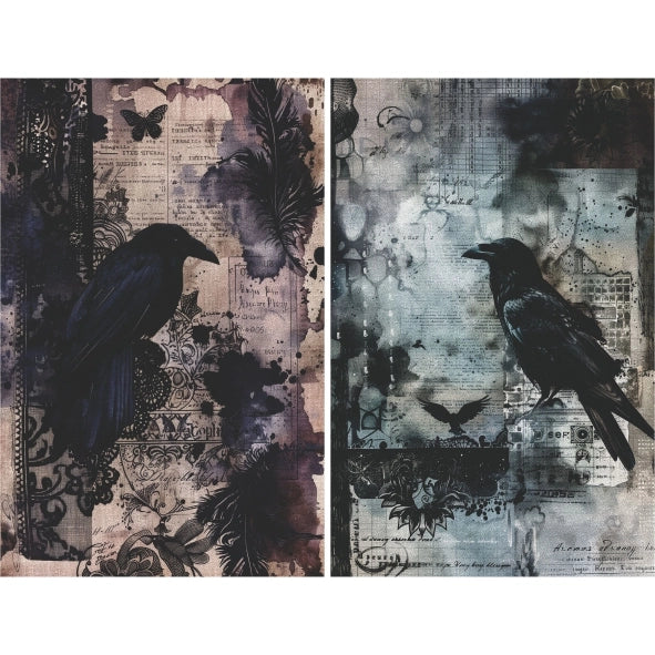 Decoupage Rice Paper Set of 6 - Dark Gothic