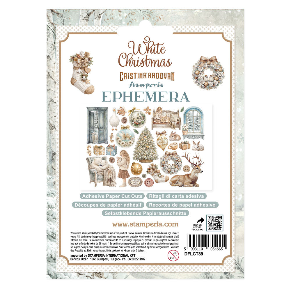 Stamperia Adhesive Ephemera - White Christmas