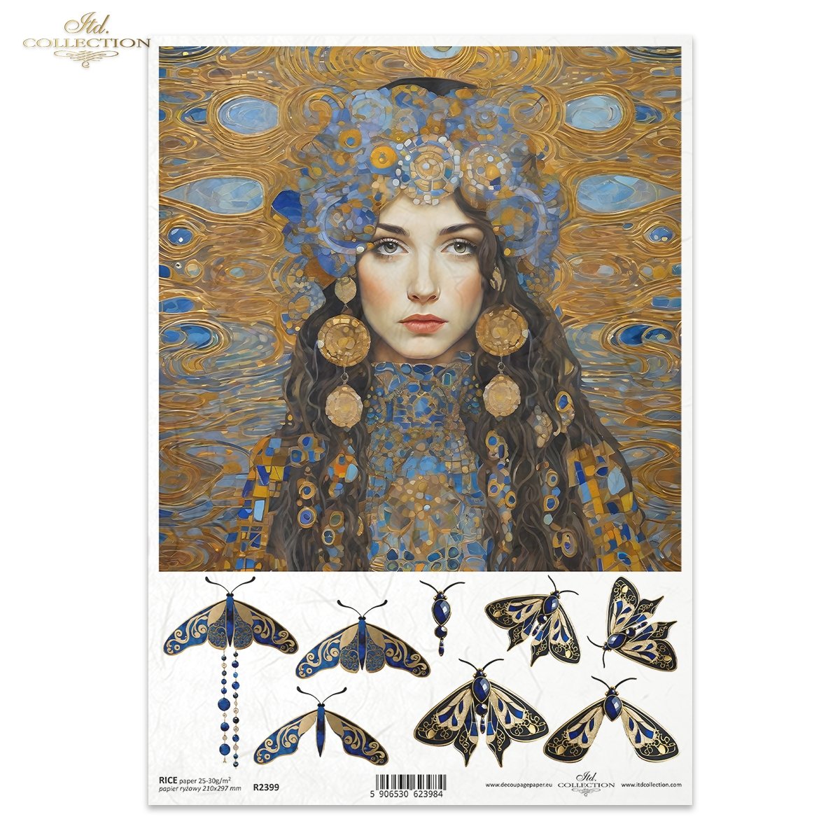 ITD Collection A4 Rice Paper - Inspired by Klimt R2399