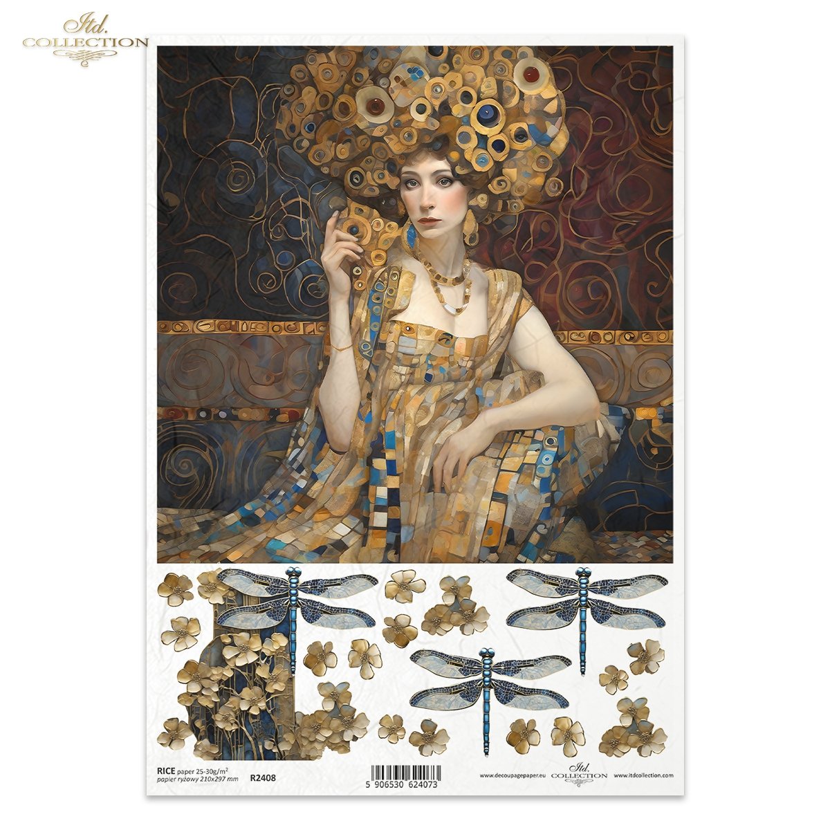 ITD Collection A4 Rice Paper - Inspired by Klimt R2408