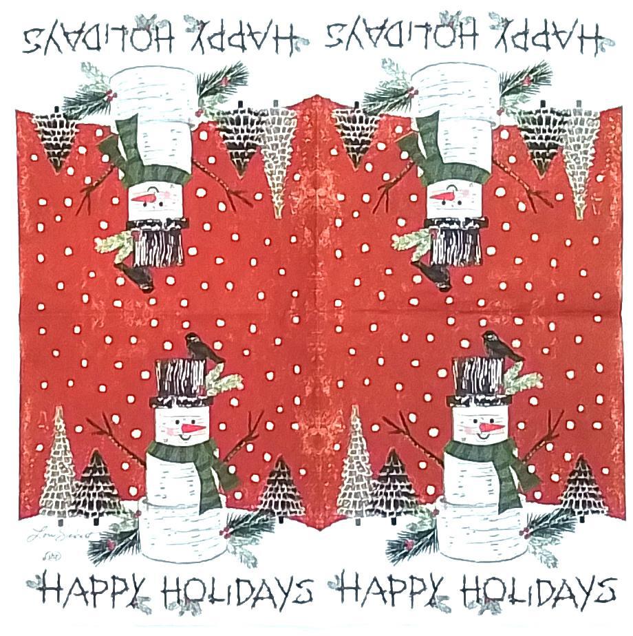 Decoupage Napkins 5" (2pcs)- Woodsy Winter Happy