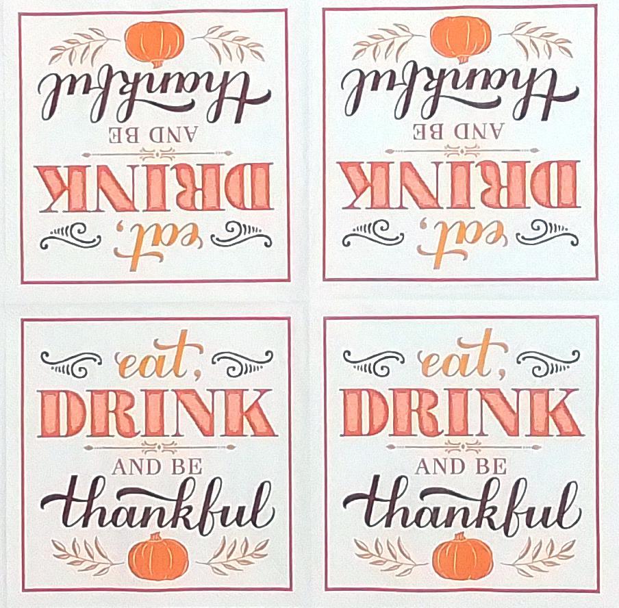 Decoupage Napkins 5"- Eat Drink Be Thankful