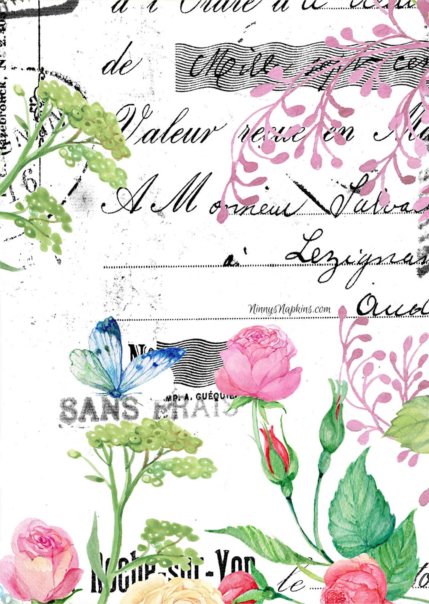 rice paper for decoupage Ninnys Napkins Garden Glory