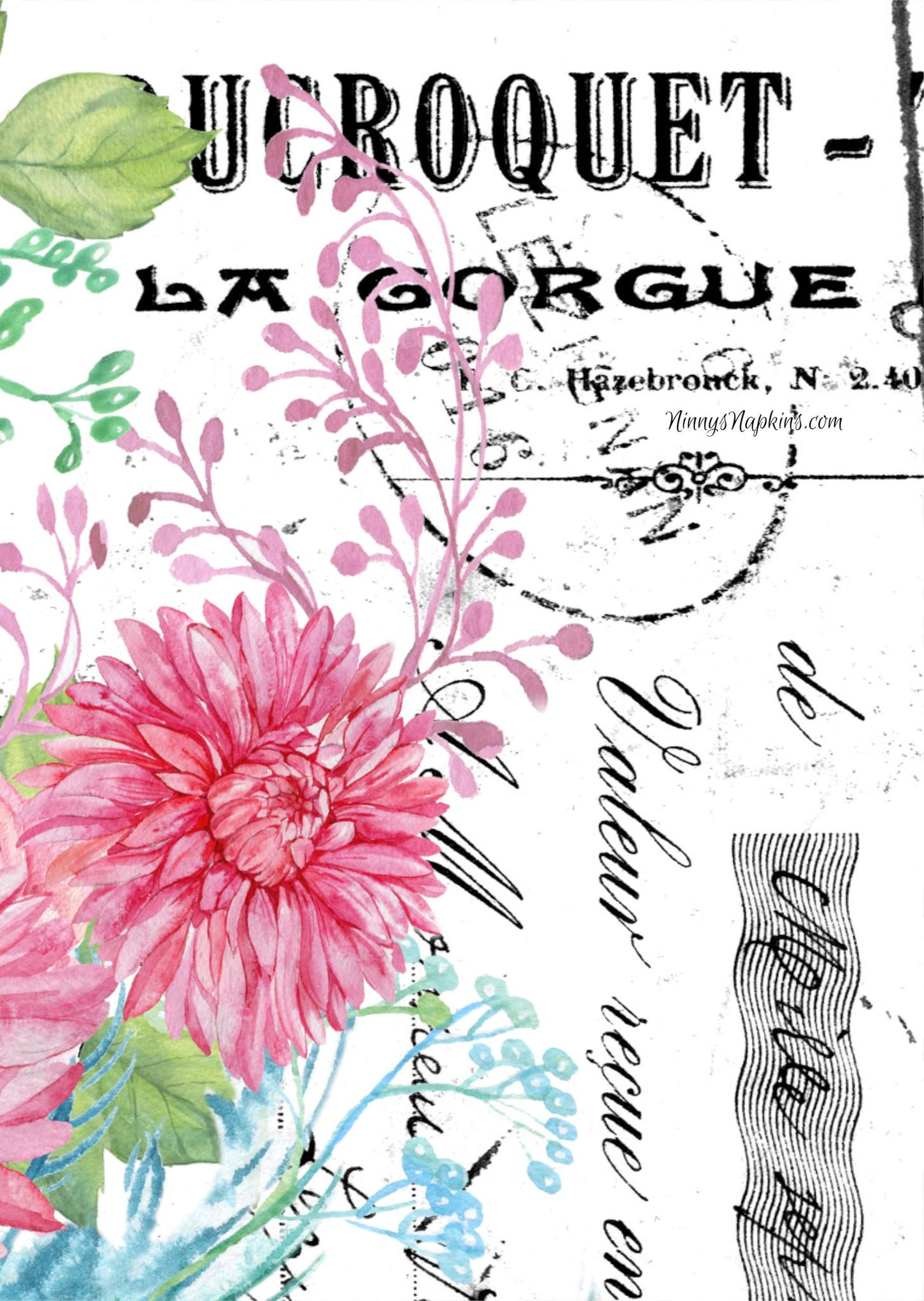 rice paper for decoupage Ninnys Napkins Garden Glory