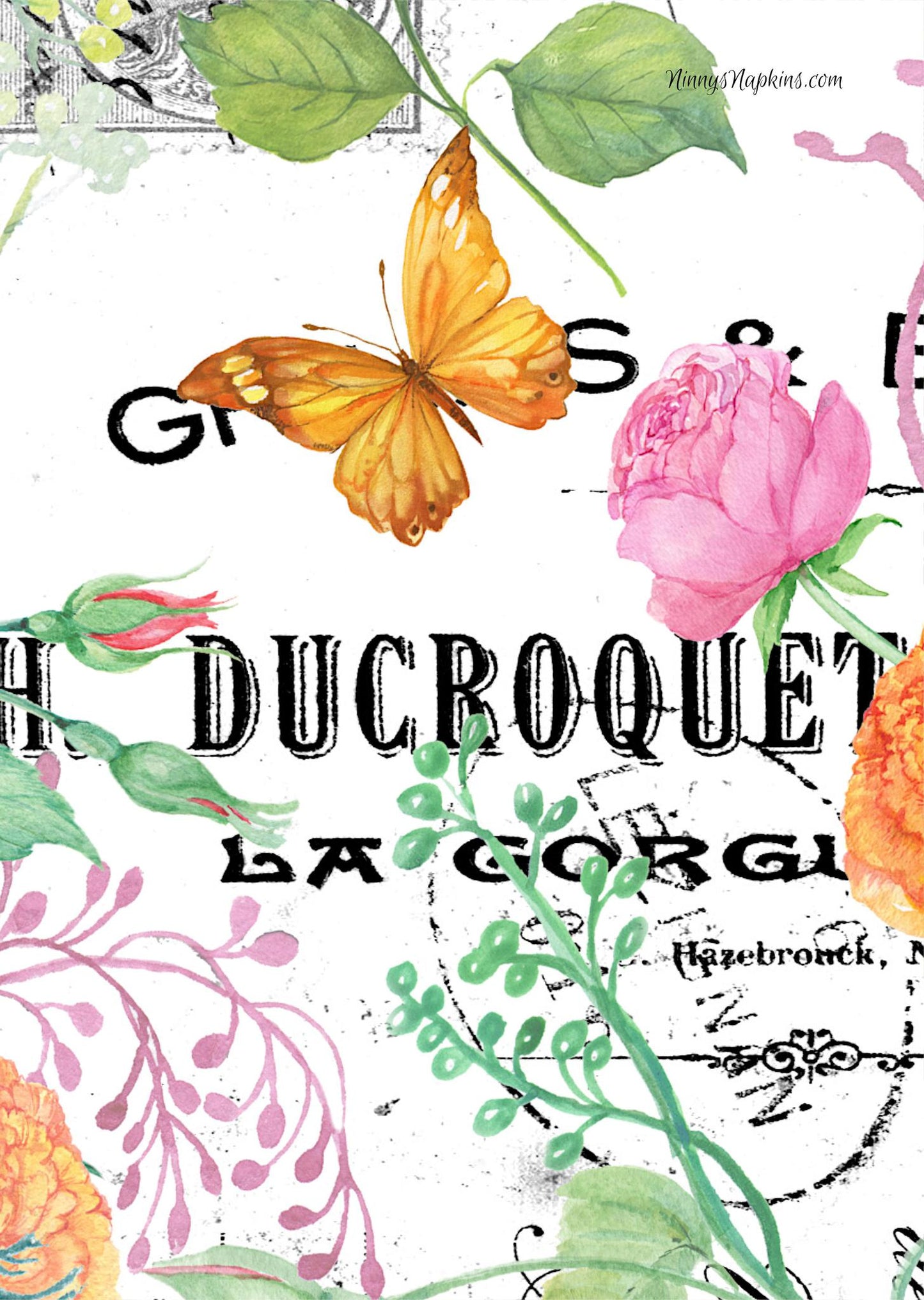 rice paper for decoupage Ninnys Napkins Garden Glory