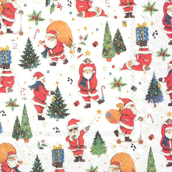 Decoupage Napkins 6.5"- Santas Look