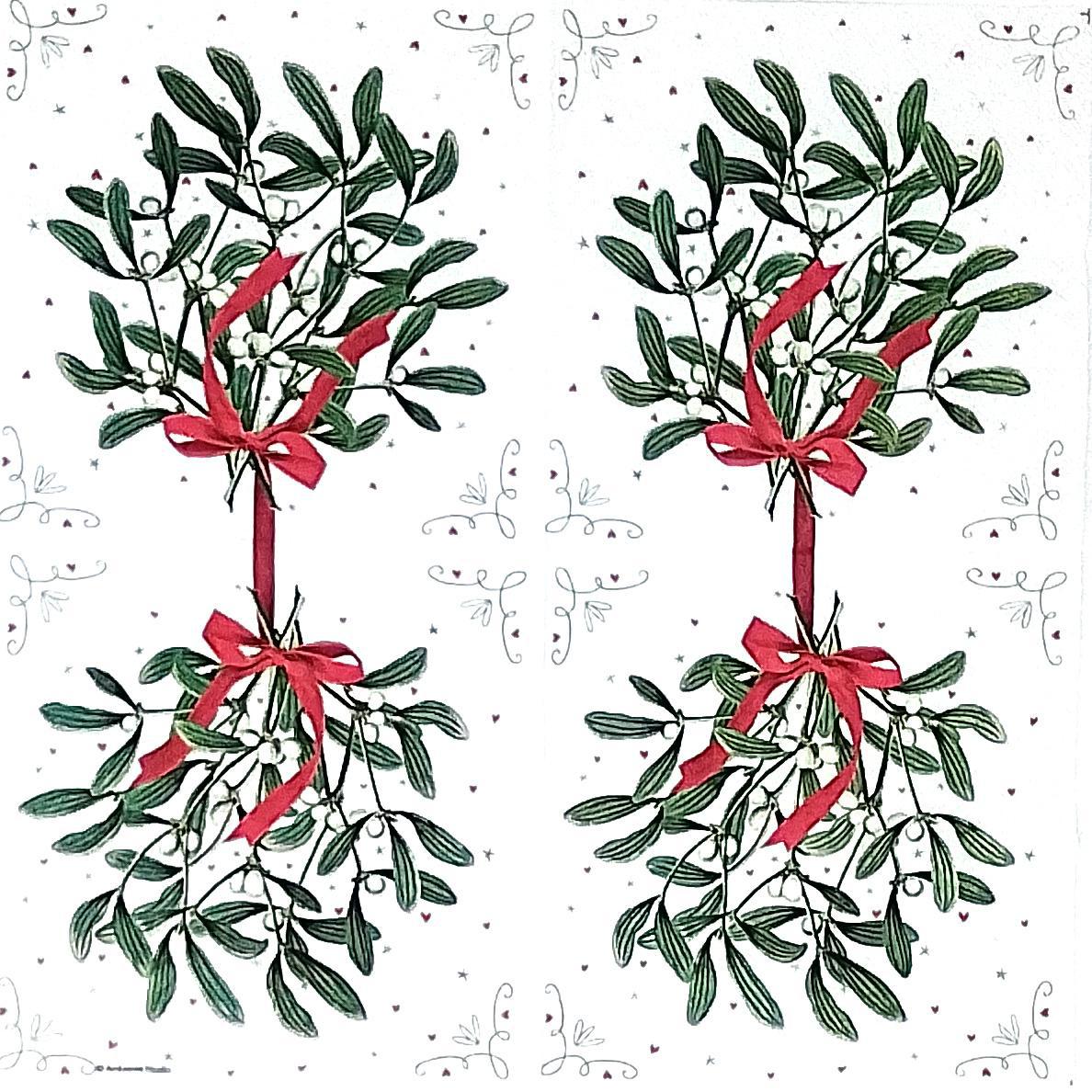 Decoupage Napkins 6.5" - Mistletoe