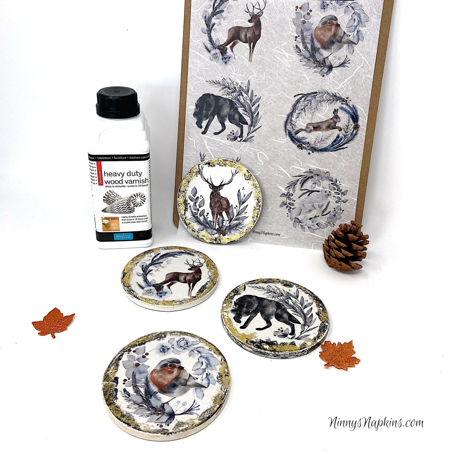 Ninny's Rice Paper A4 Value Pack of 8 - Winter Animals