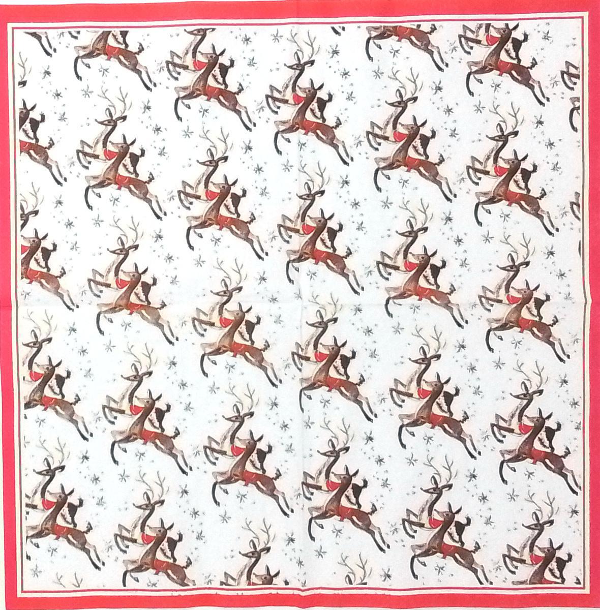 Decoupage Napkins 6.5"- Reindeer Pattern