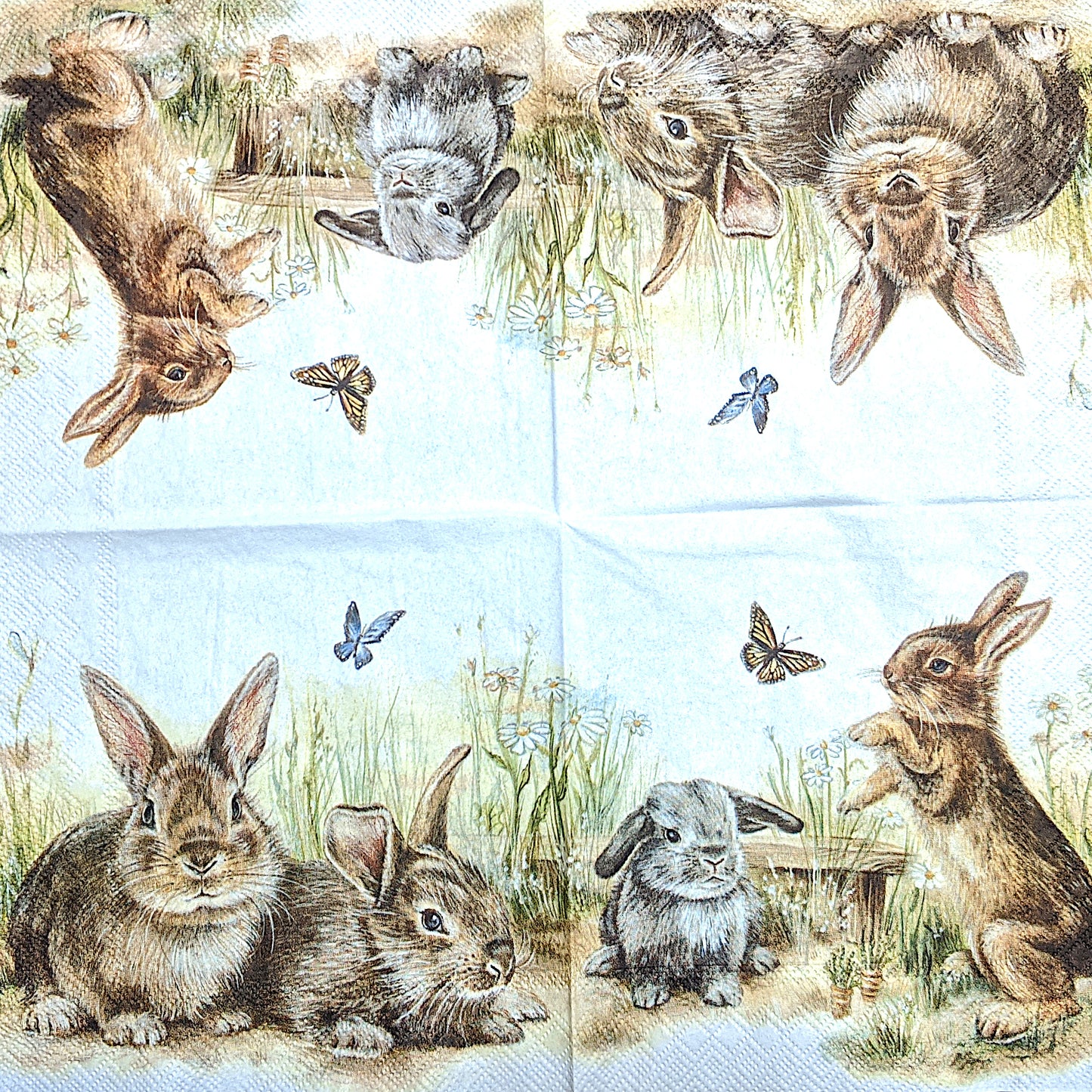 Decoupage Napkins, Lunch 6.5" (2pcs)- Bunny and Clyde