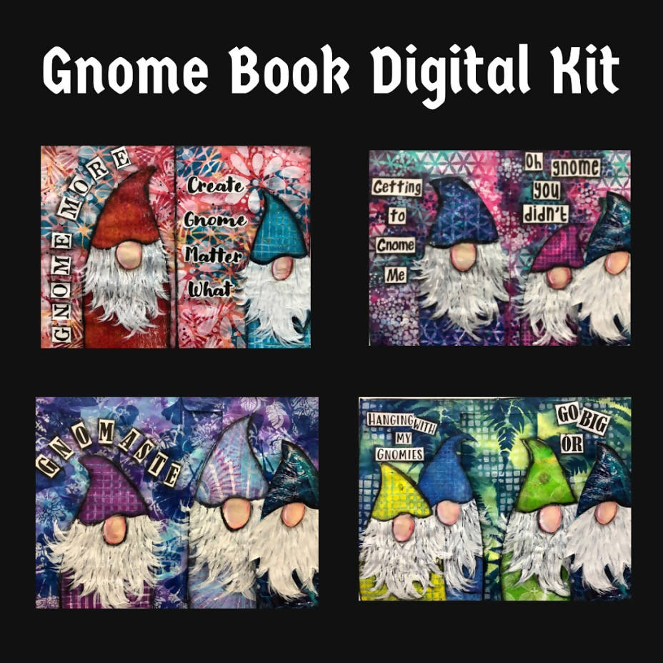 Gnome Book Digital Mixed Media Art Kit