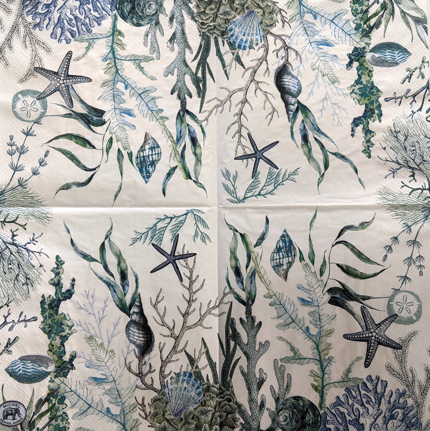 Decoupage Napkins, Lunch 6.5" (2pcs)- Ocean Tide