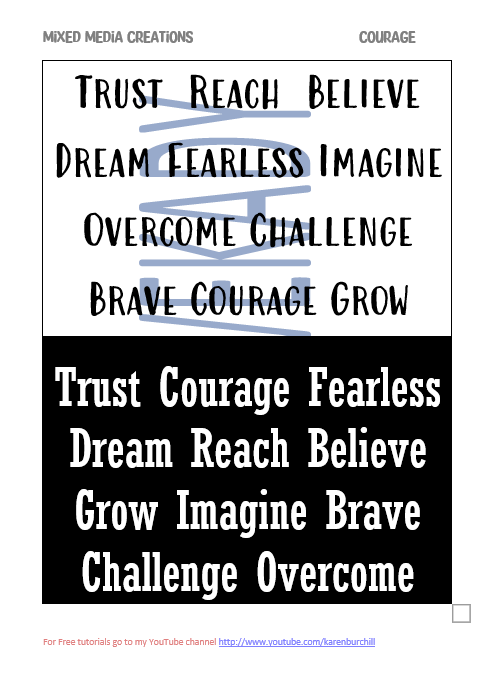 Mixed Media Creations Digital Sentiment Pack - Courage