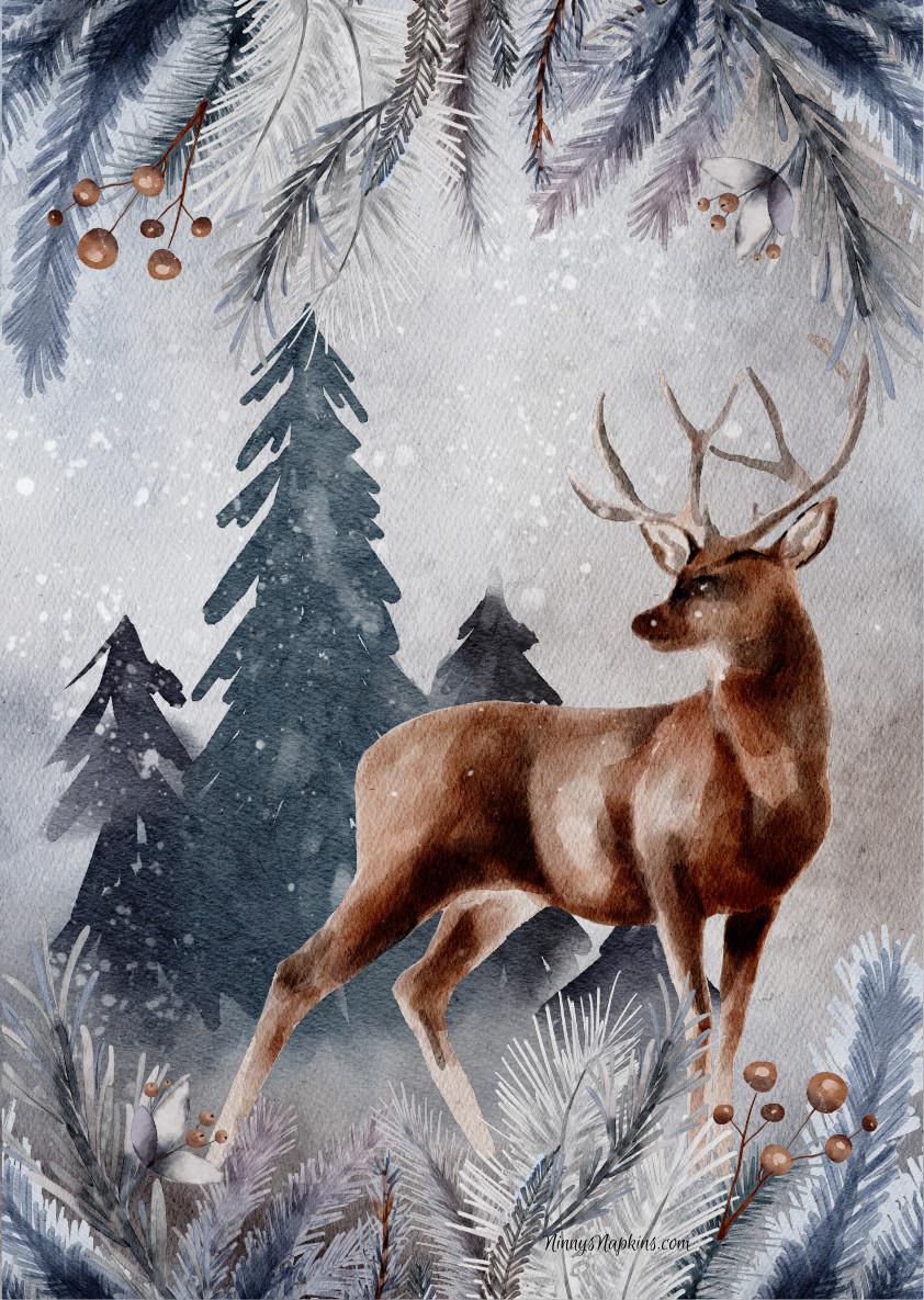 Ninny's Rice Paper A4 - Winter Deer