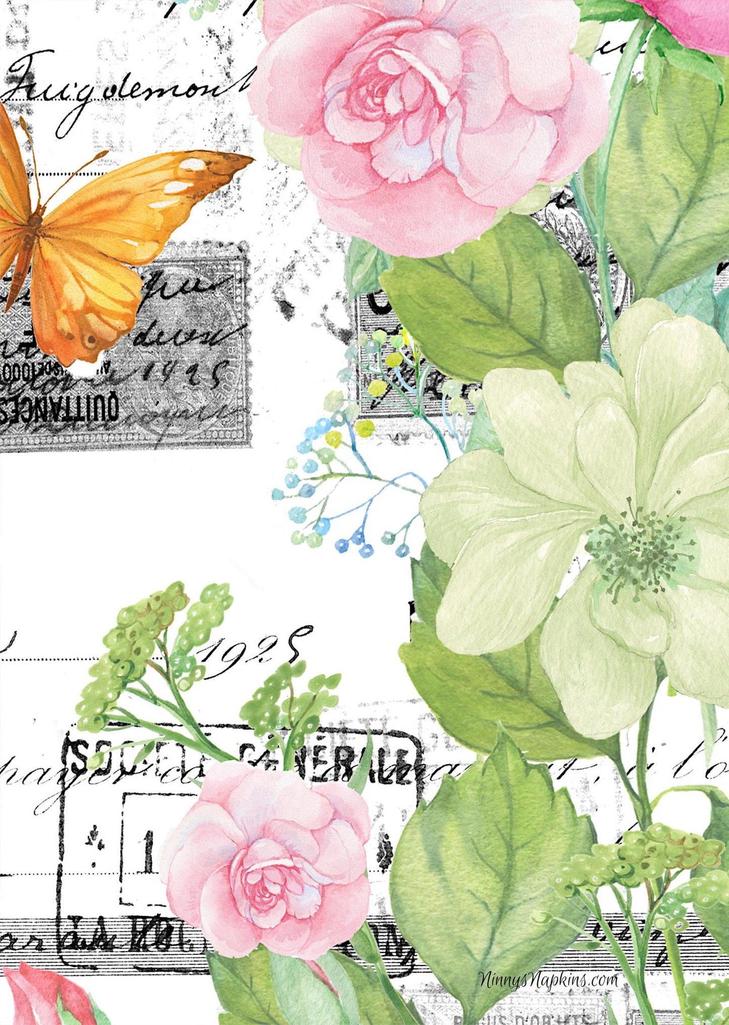 rice paper for decoupage Ninnys Napkins Garden Glory