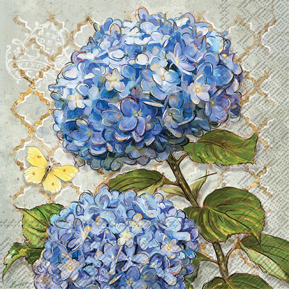 Napkins for Decoupage Blue Heirloom Flowers – Ninnys Napkins