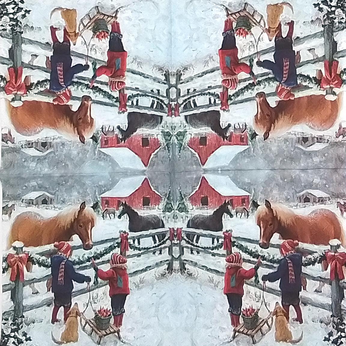 Decoupage Napkins 6.5" (2pcs)- Winter Horse