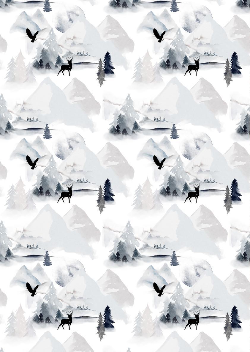 Ninny's Rice Paper A4 - Winter Mountains