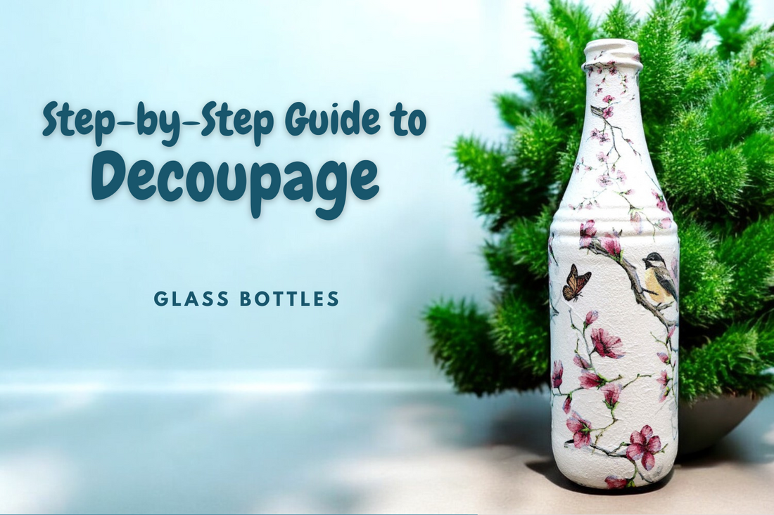 Decoupage with Napkins for Beginners - Glass Bottle