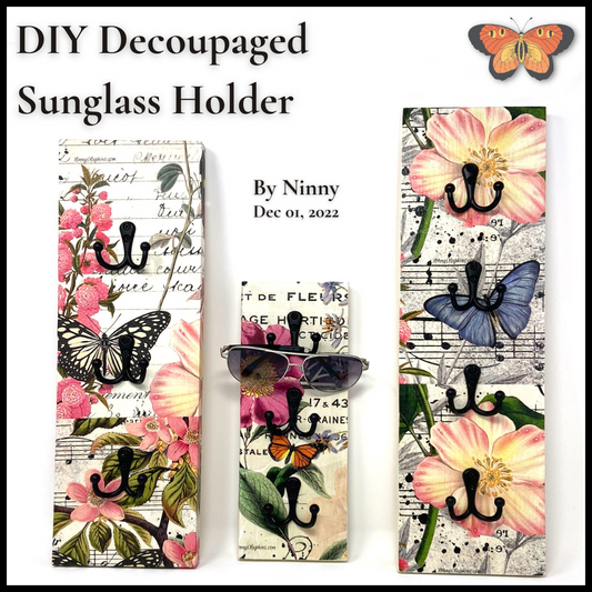 Decoupaged DIY Sunglass Holder using Premium Rice Paper